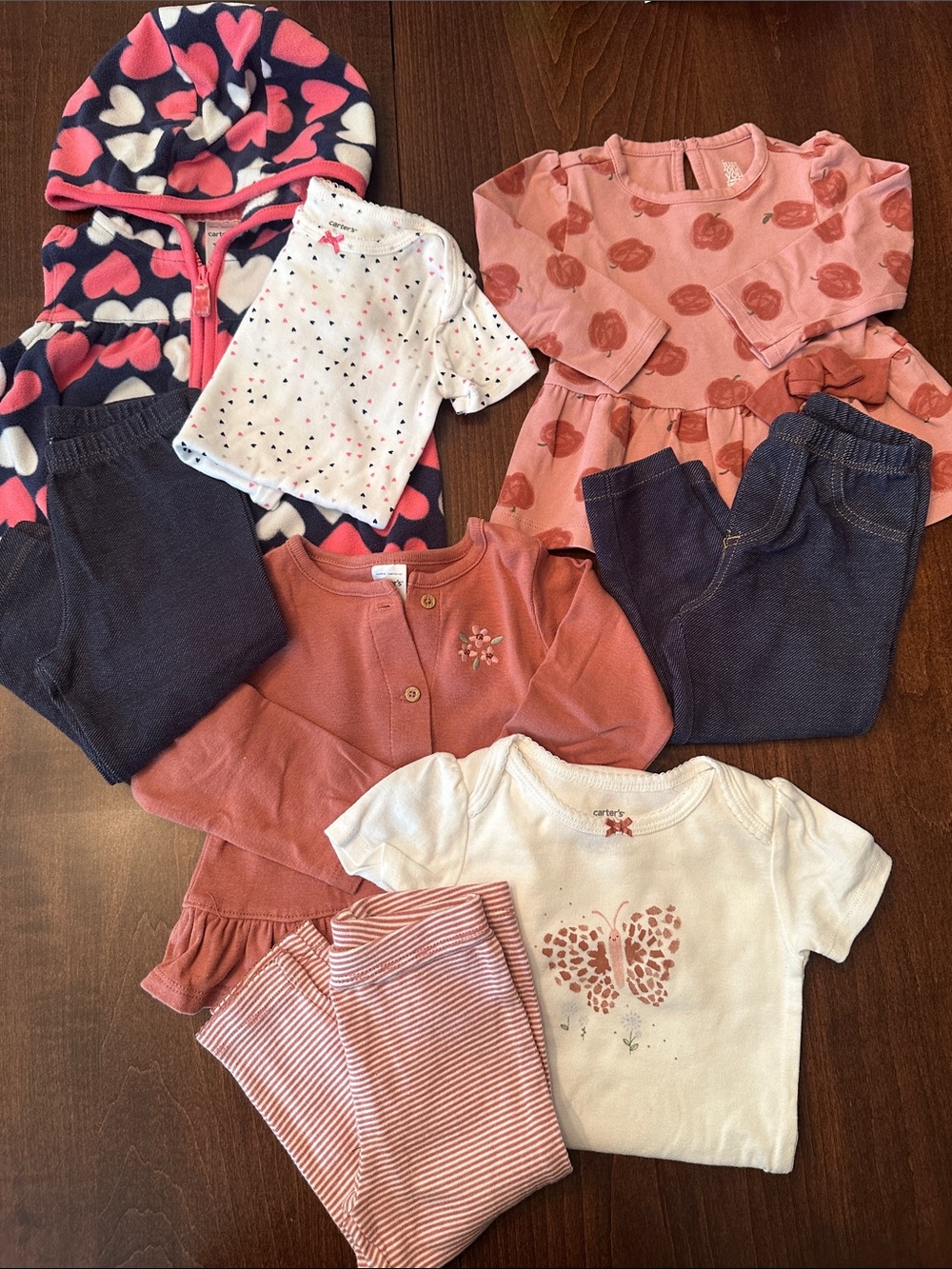 Carter’s Baby Girl Fall Clothes Set - Navy, Pink, Rose
